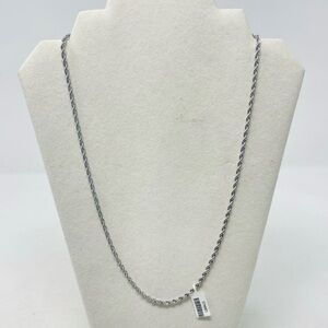 Silvertone Stainless Steel French Rope Chain 24inch Long 1.9 mm 5198
